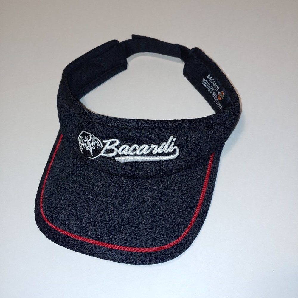 - Bacardi Sun Visor Black and White with Red Trim and back of Visor
